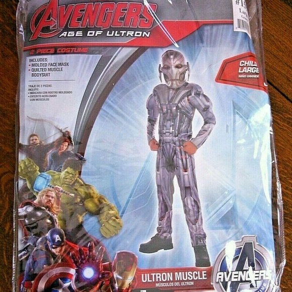 Marvel Avengers Bodysuit & Mask Muscle Age of Ultron Kids Christmas Size 12-14 - Picture 10 of 16